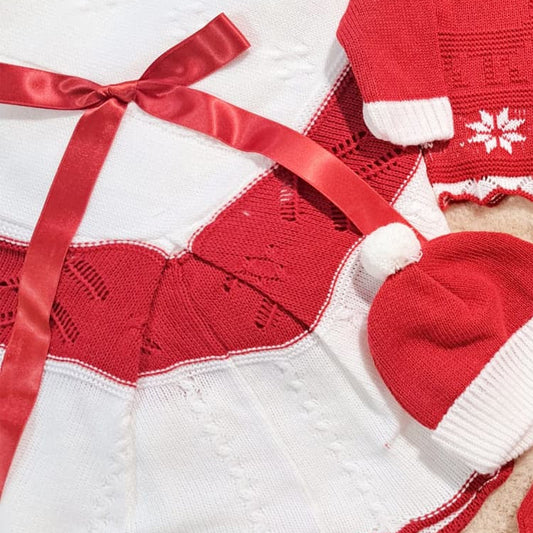 Toquilla para bebé Punto lana rojo LA CASITA DE PEPITO 3155