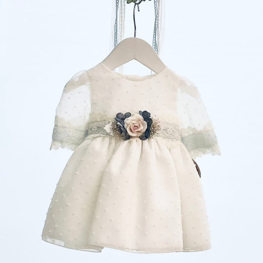 Vestido crudo azul sin mangas – Cristianar o ceremonia · Lilus 33176