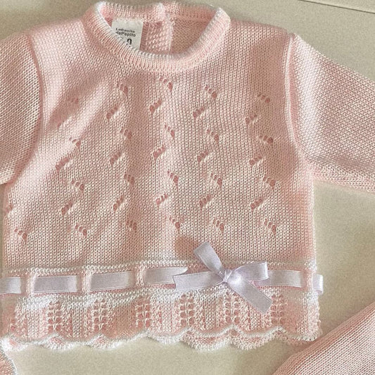 Conjunto de Perlé rosa para Bebé - La Casita de Pepito 3415