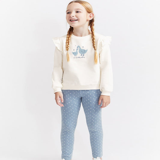 Conjunto bebé com sweatshirt de pato e legging estampada Street Monkey 353024 (3 a 36 meses)