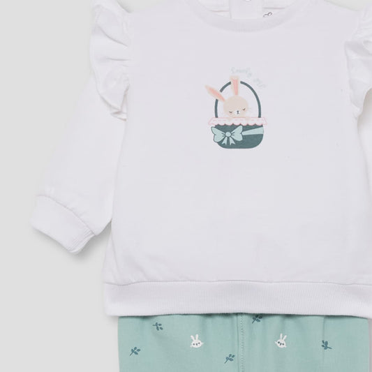 Conjunto de dos piezas para bebé de sudadera con volantes y pantalón Street Monkey 361010