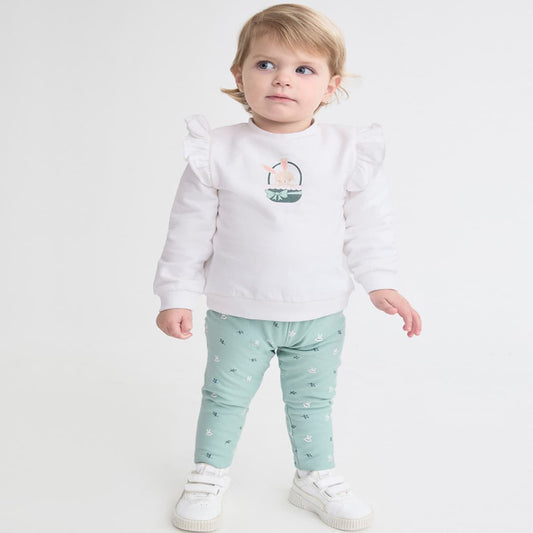 Conjunto de dos piezas para bebé de sudadera con volantes y pantalón Street Monkey 361010