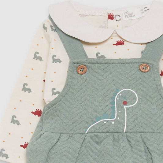 Conjunto de dos piezas para bebé de peto y camisa estampada Street Monkey 362024