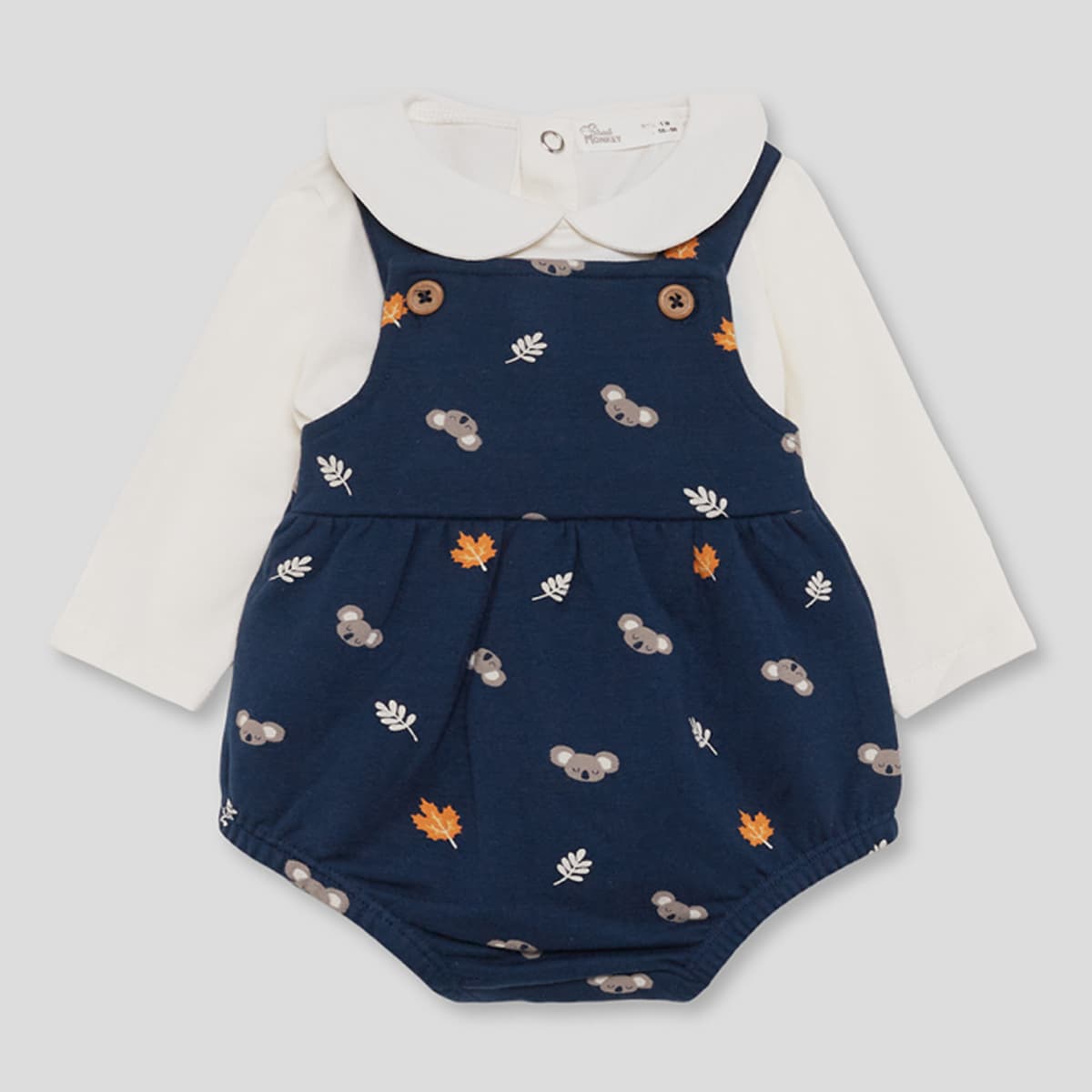 Conjunto de dos piezas para bebé de peto cubrepañal estampado koala y camisa Street Monkey 362034