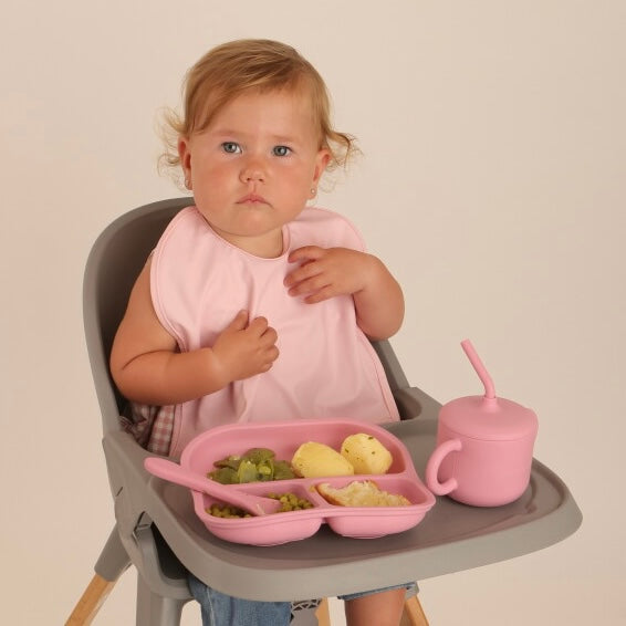 Babero con manga impermeable   Horizontal Stripes + Babero corto Nenina & Co