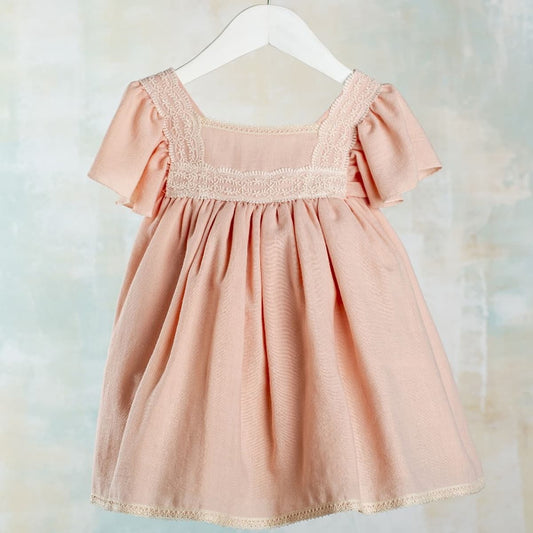 Vestido infantil salmón para ceremonia · Lilus 38160