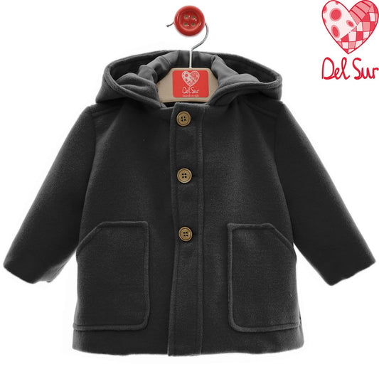Trenca de paño gris para bebé Del Sur 3995