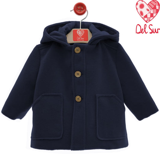 Trenca de paño azul para bebé Del Sur 3995
