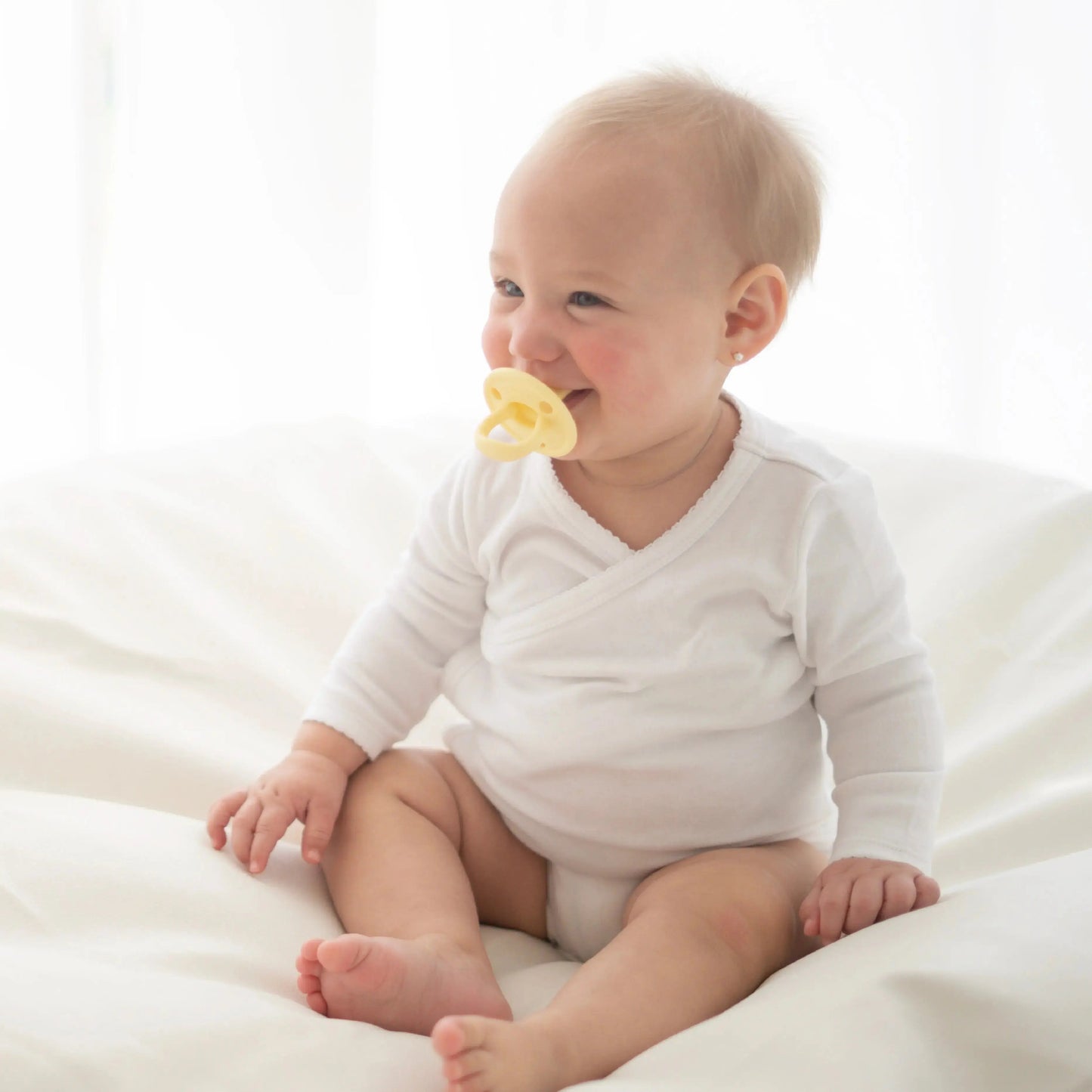 Chupete DIAMOND By Nenina & Co Amarillo Y Rosa pálido | Silicona Orgánica para Bebé +12 Meses