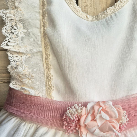 Vestido infantil de ceremonia broche flor LILUS 40150