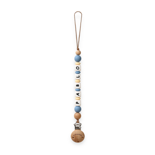 Chupetero Personalizado Blue con Nombre en Silicona Orgánica | Nenina & Co.