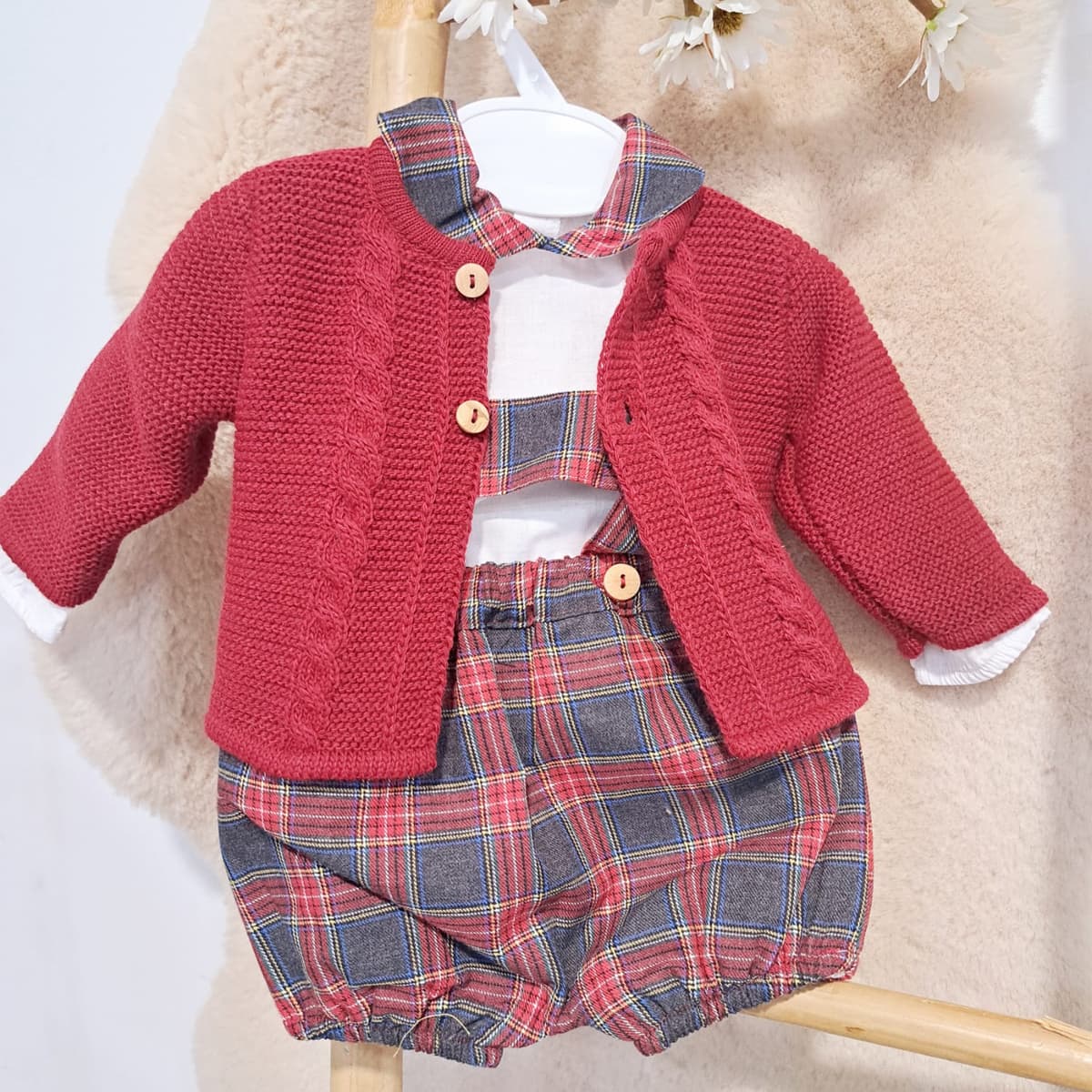 Conjunto bebé granate cuadros Baby Fashion (0 a 36 meses) 33.3