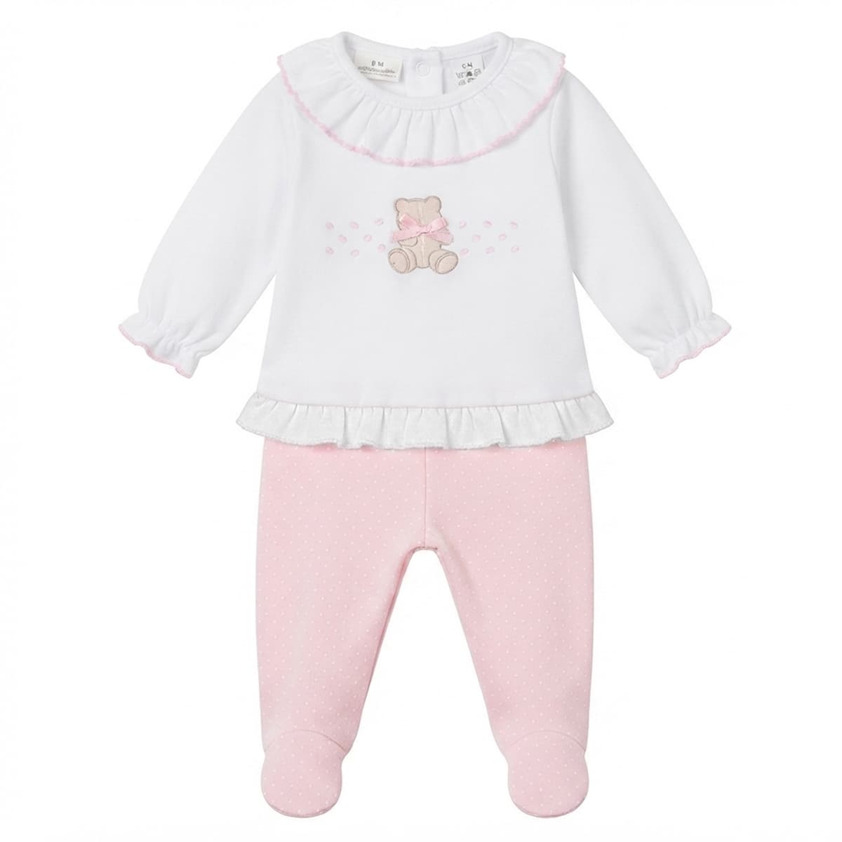 Conjunto para recién nacido rosa con camiseta y polaina | 100% algodón MyBabychic 605
