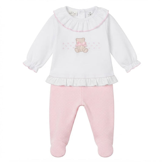 Conjunto para recién nacido rosa con camiseta y polaina | 100% algodón MyBabychic 605