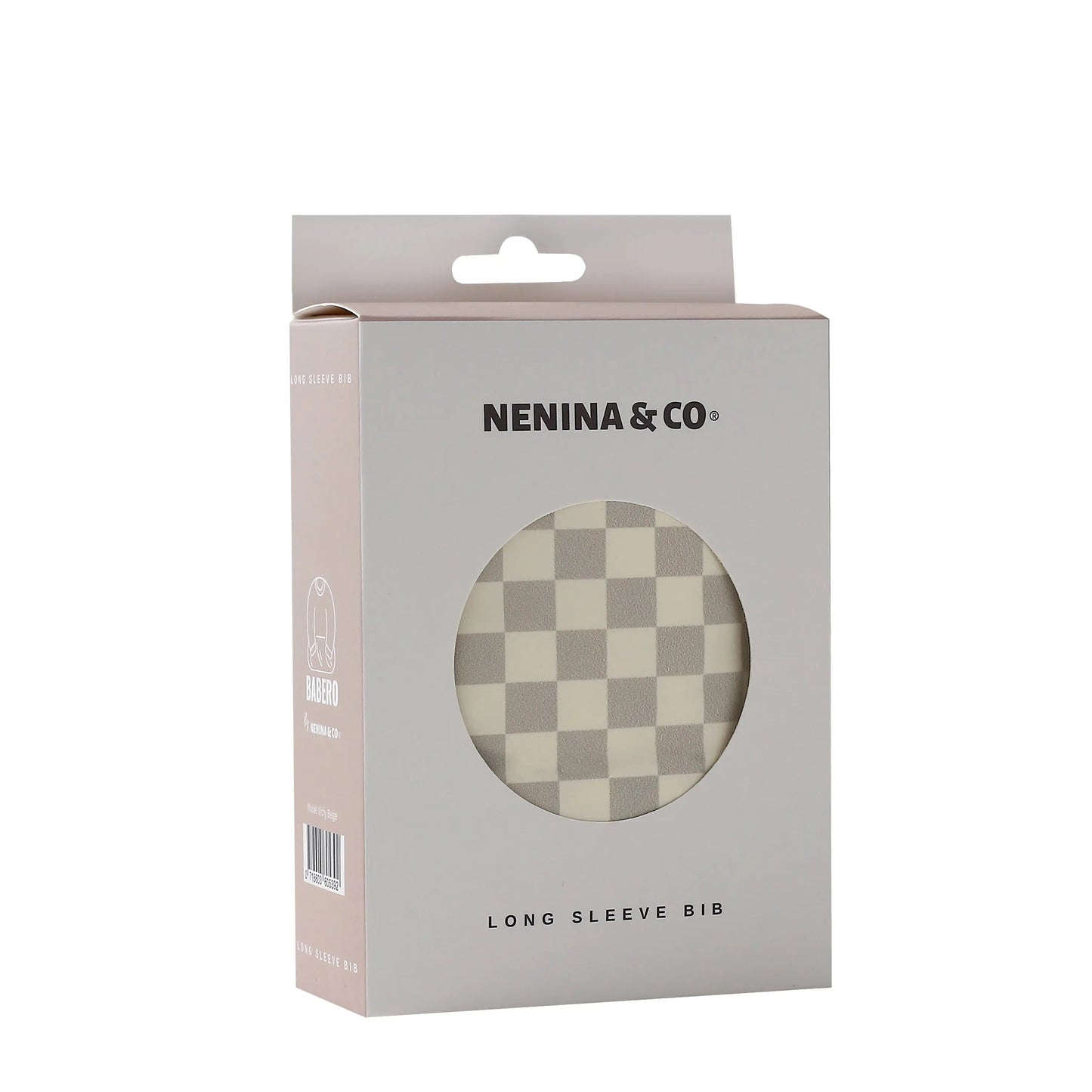 Babero con manga impermeable Vichy Beige Nenina & Co