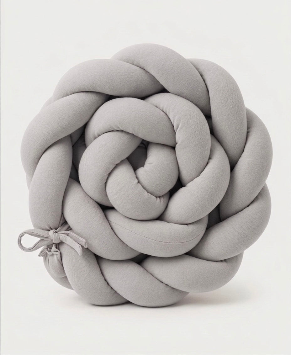 Trenza Protector de Cuna 210cm GRIS