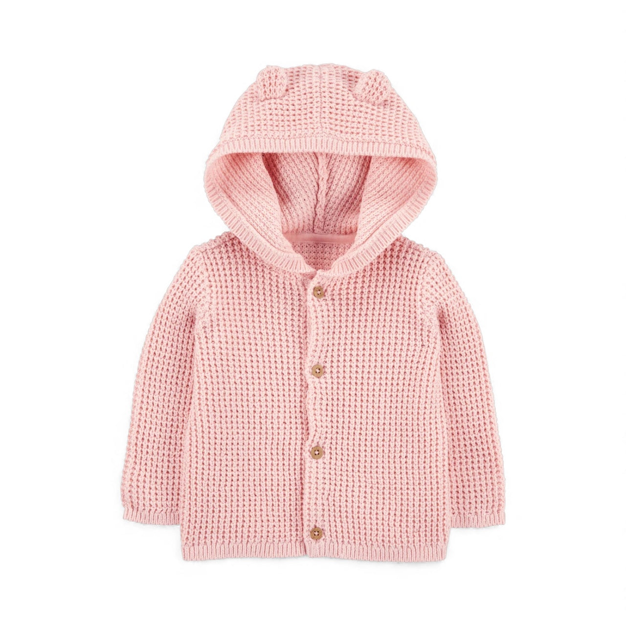 Chaqueta punto canalé capucha diseño oso