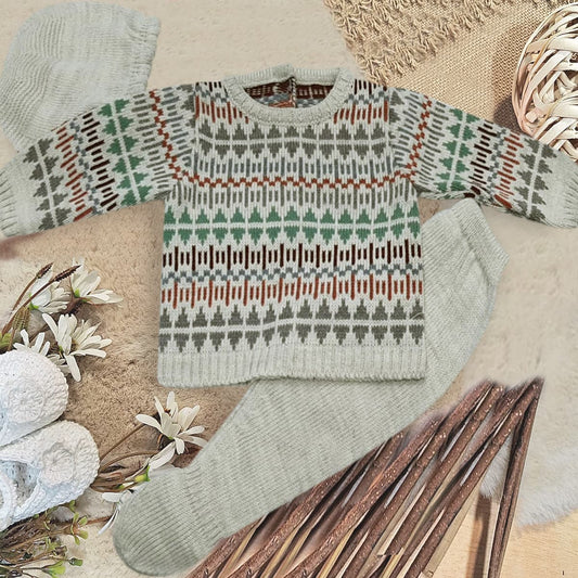 Ensemble bébé en laine brute Felicia 9714 (0 à 6 mois) 