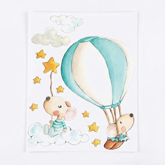 VINILO INFANTIL I GLOBO A LAS ESTRELLAS MENTA