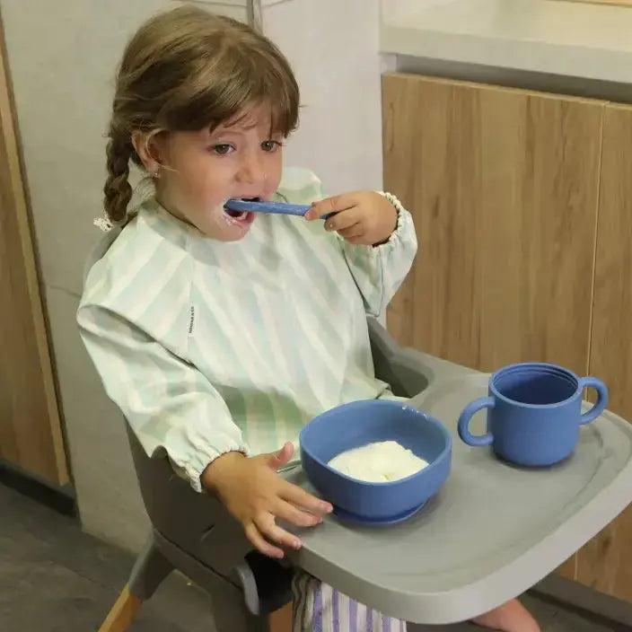 Vajilla BLW Blue 9 Piezas de Silicona orgánica con ventosas Nenina & Co