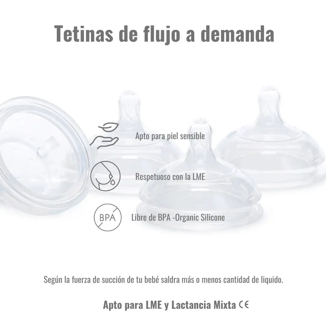 Biberón de silicona Rosa Anticolico de silicona orgánica Nenina & Co