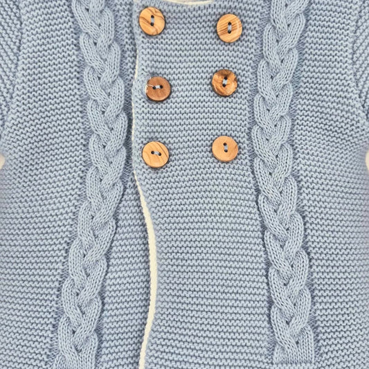 Ensemble tricot bébé 3 pièces avec bonnet Pelottas 9006. Leggings, pull et bonnet. 