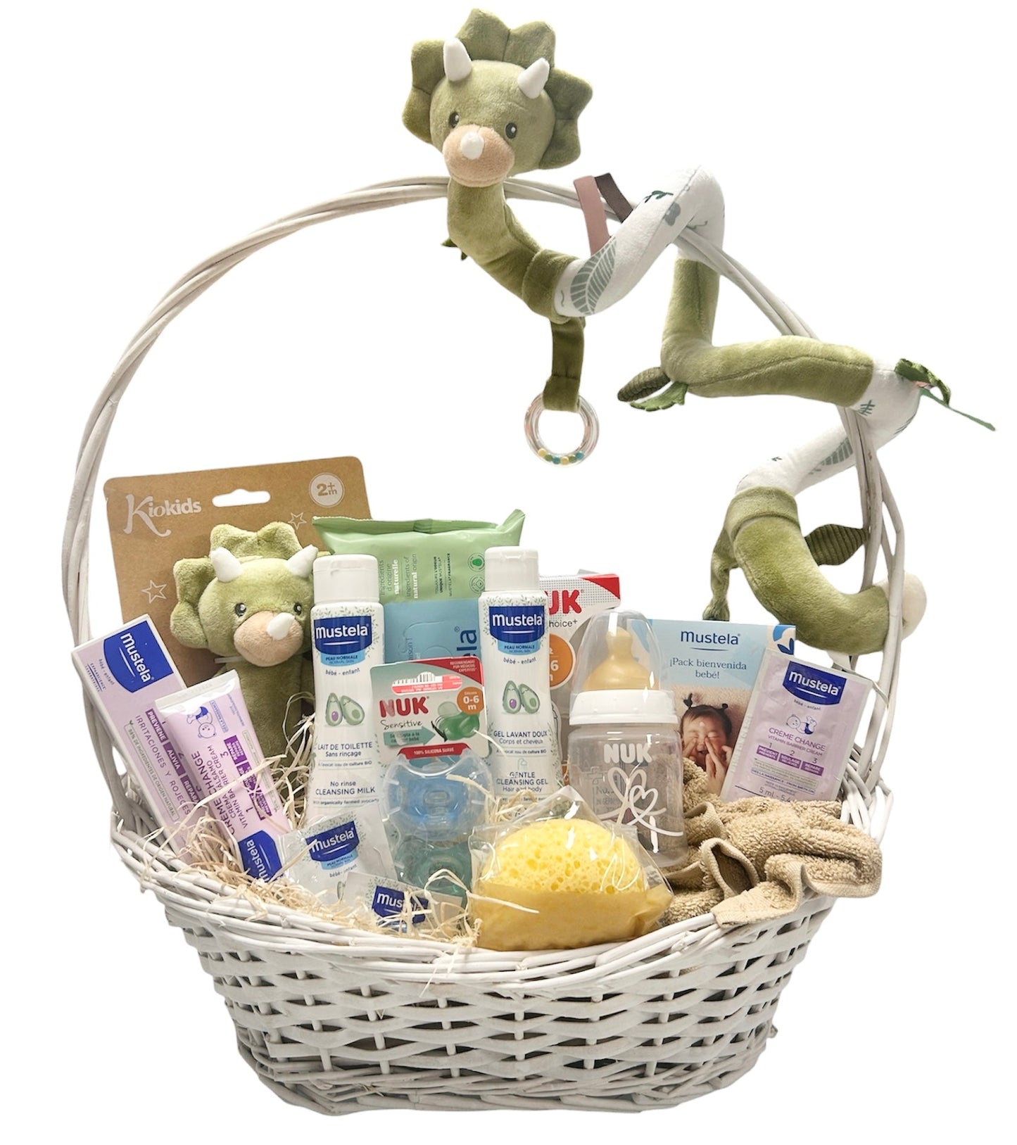 Cesta Regalo Nacimiento Bebé Dino | Mustela & NUK