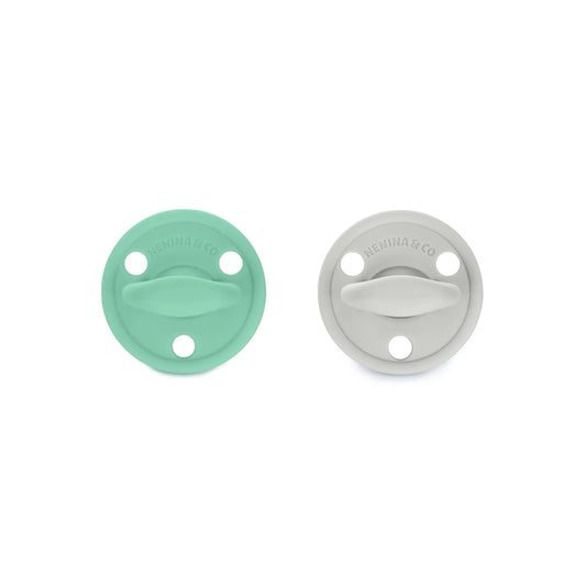 Chupete DIAMOND By Nenina & Co Mint y Gris | Silicona Orgánica para Bebé +12 Meses