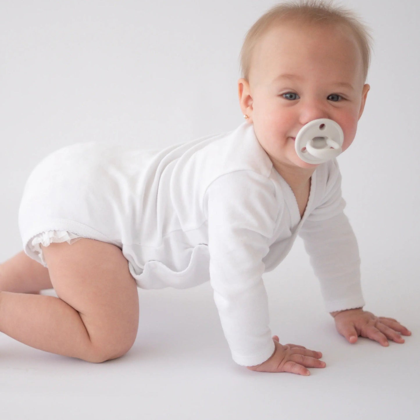 Chupete DIAMOND By Nenina & Co Rosa Pálido y Gris | Silicona Orgánica para Bebé +12 Meses