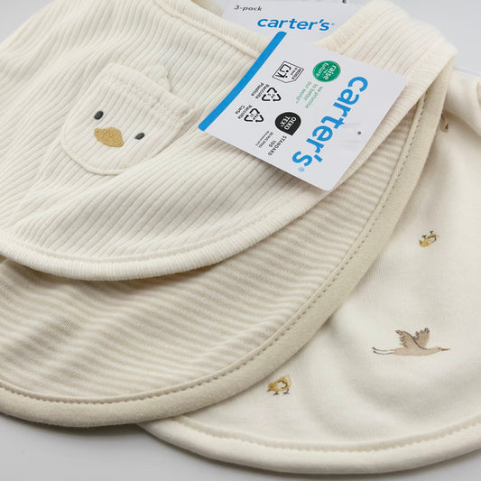 Pack tres baberos algodón diseño aves