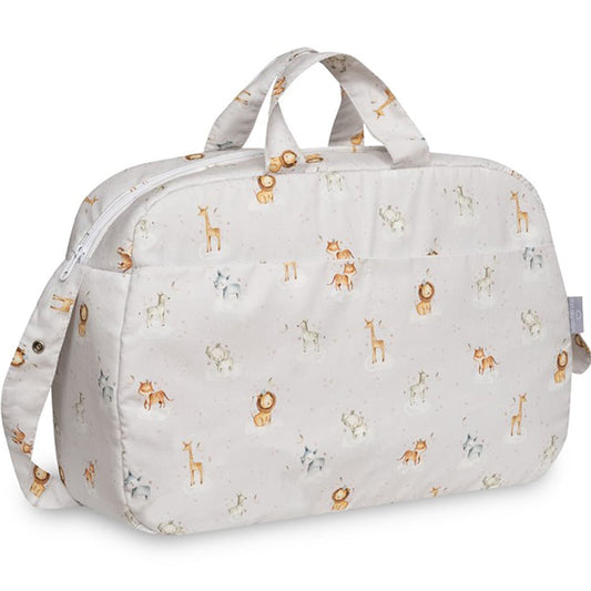Bolso maternal gris. Animalitos. Don Algodón D90112