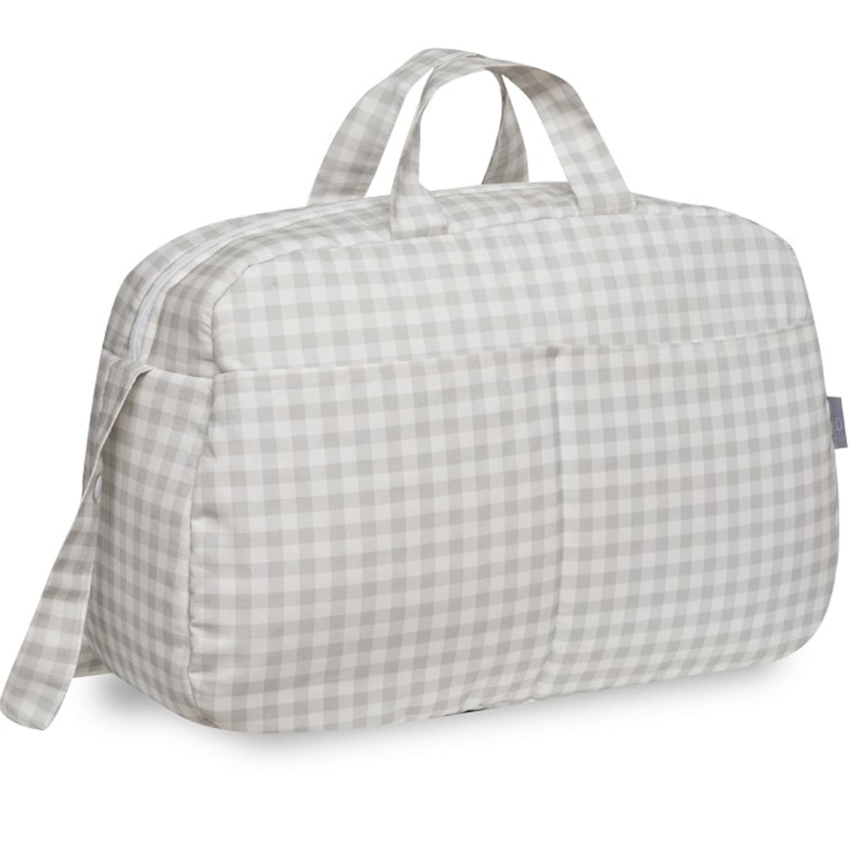 Bolso maternal cuadros vichy. Gris. Don Algodón D90113