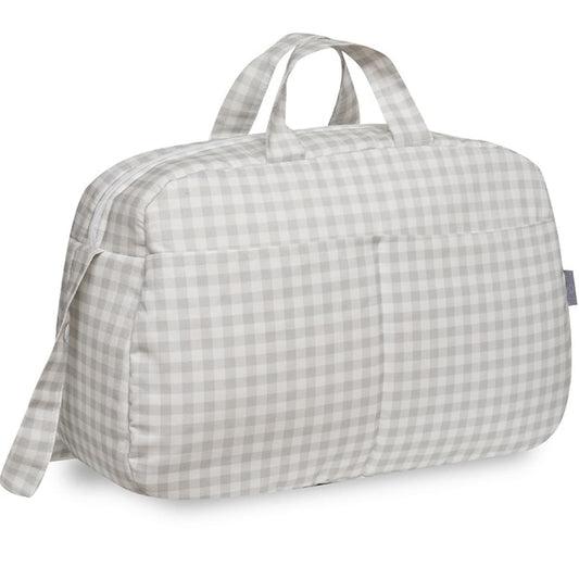 Bolso maternal cuadros vichy. Gris. Don Algodón D90113