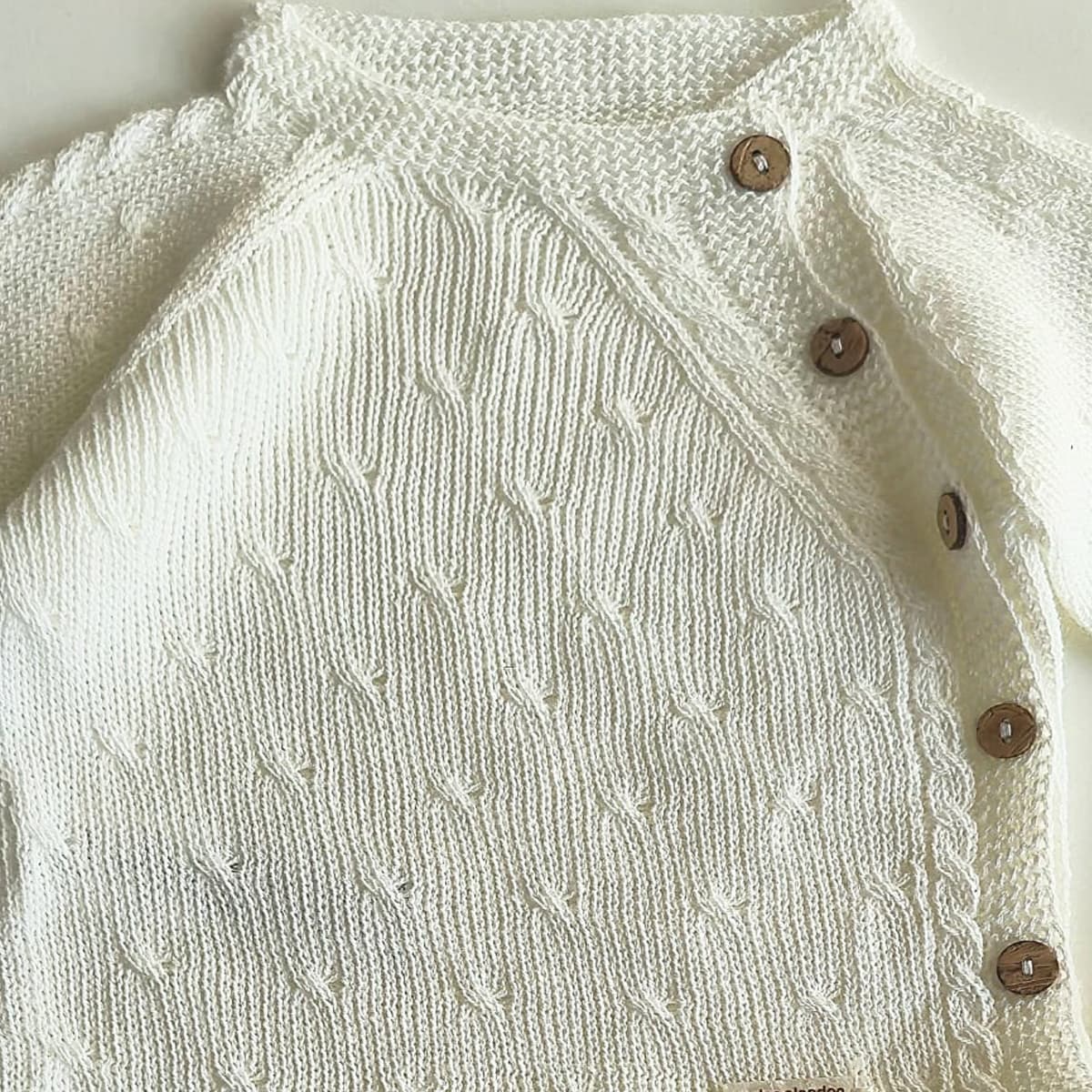 Conjunto bebé punto perlé crudo 2 piezas jersey + polaina DA-25 DON ALGODÓN