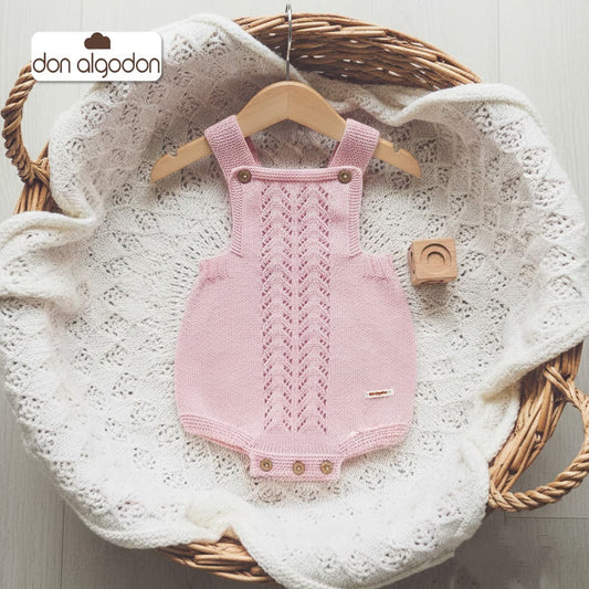 Rana de punto perlé para bebé color maquillaje – Don Algodón DA-9823 (0 a 12 meses)