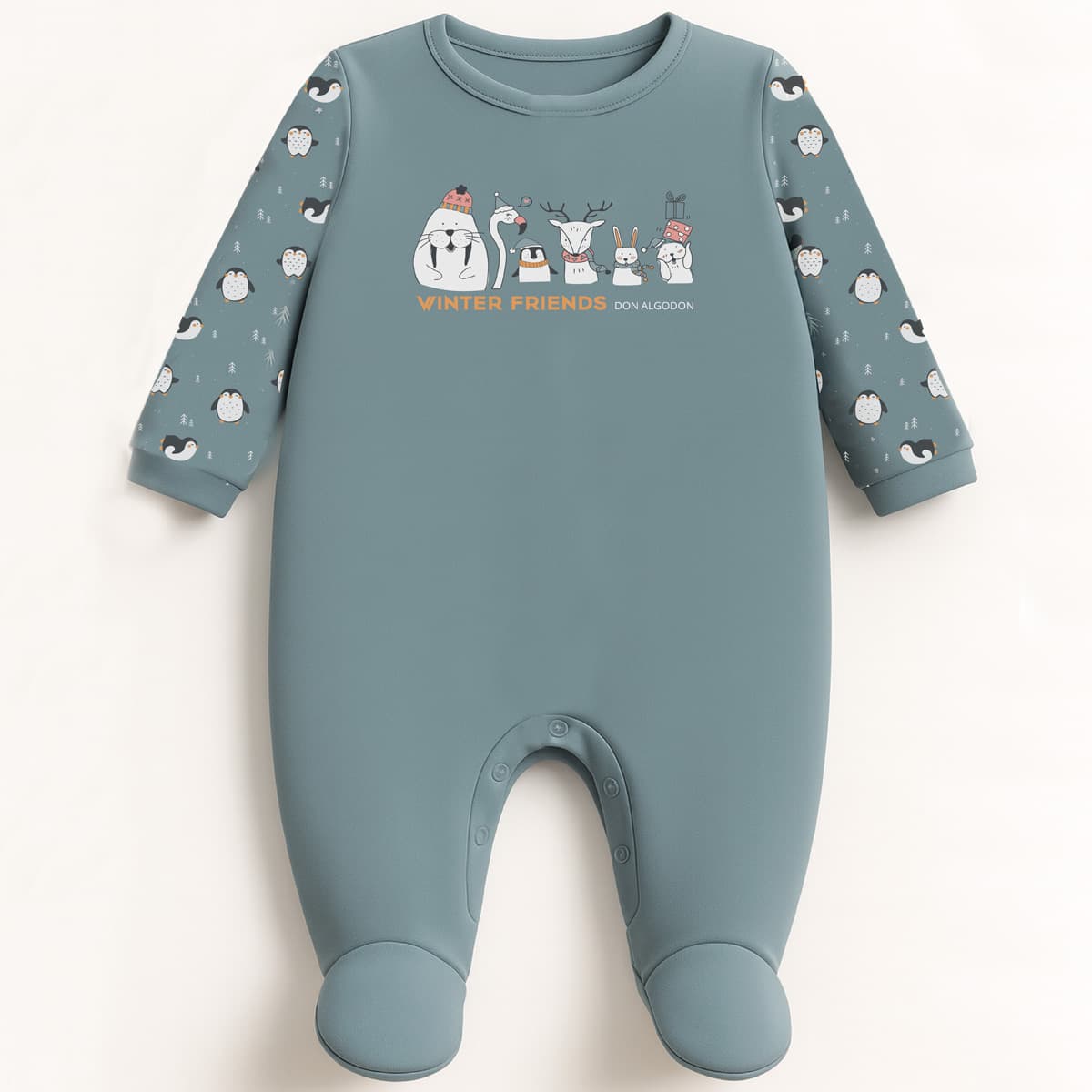 Pijama tundosado para bebé Winter Friends DA25W006 Don Algodón