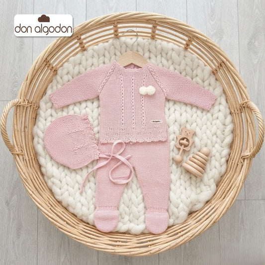 Conjunto de primera puesta maquillaje para bebé con capota Don Algodón DAB-51010