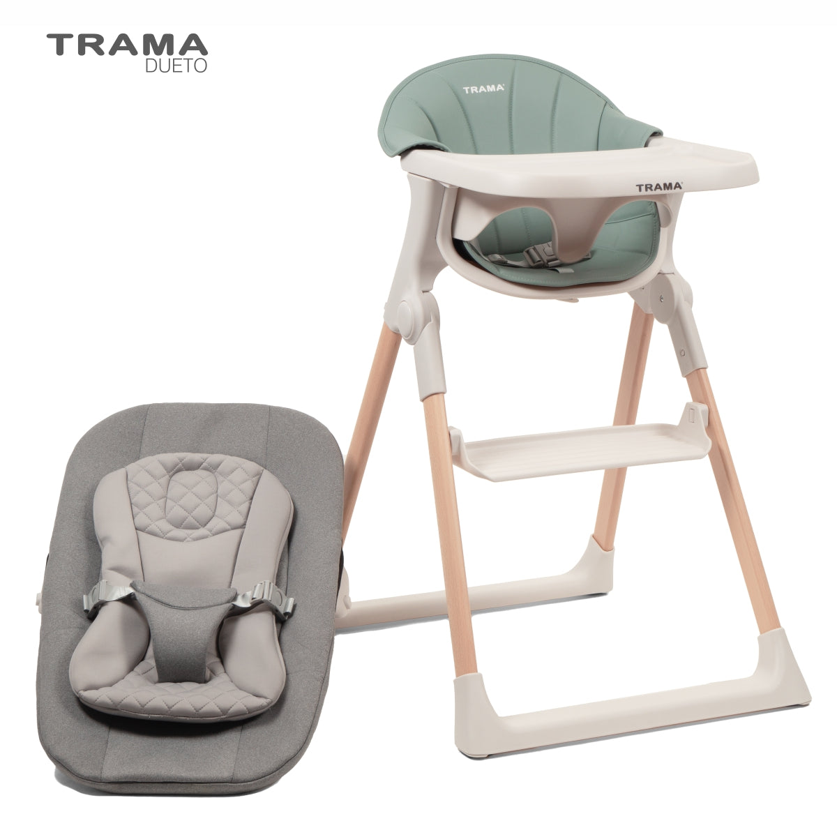 TRONA DUETO BLANCO MATE/HAYA/VERDE MINT DE TRAMA