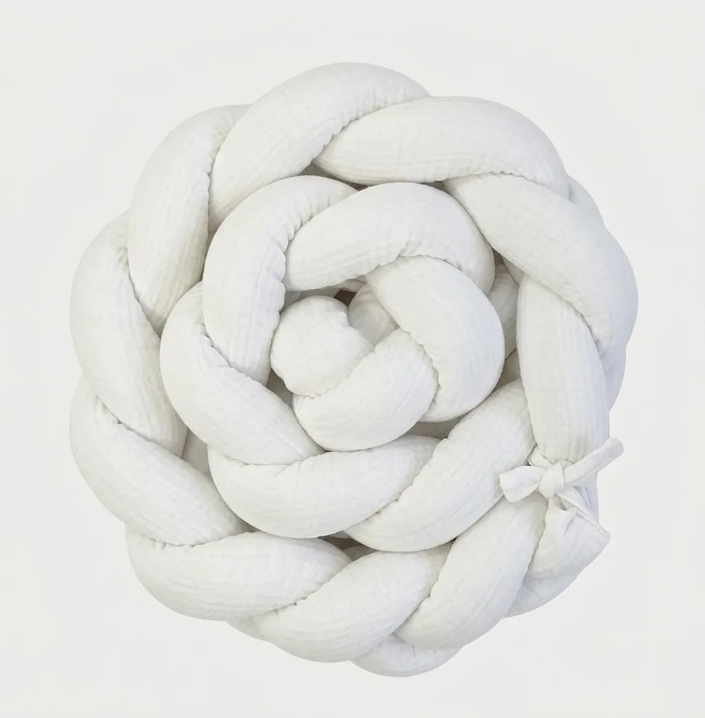 TRENZA PROTECTORA CAPAZO de COCHECITO | Muselina Blanca