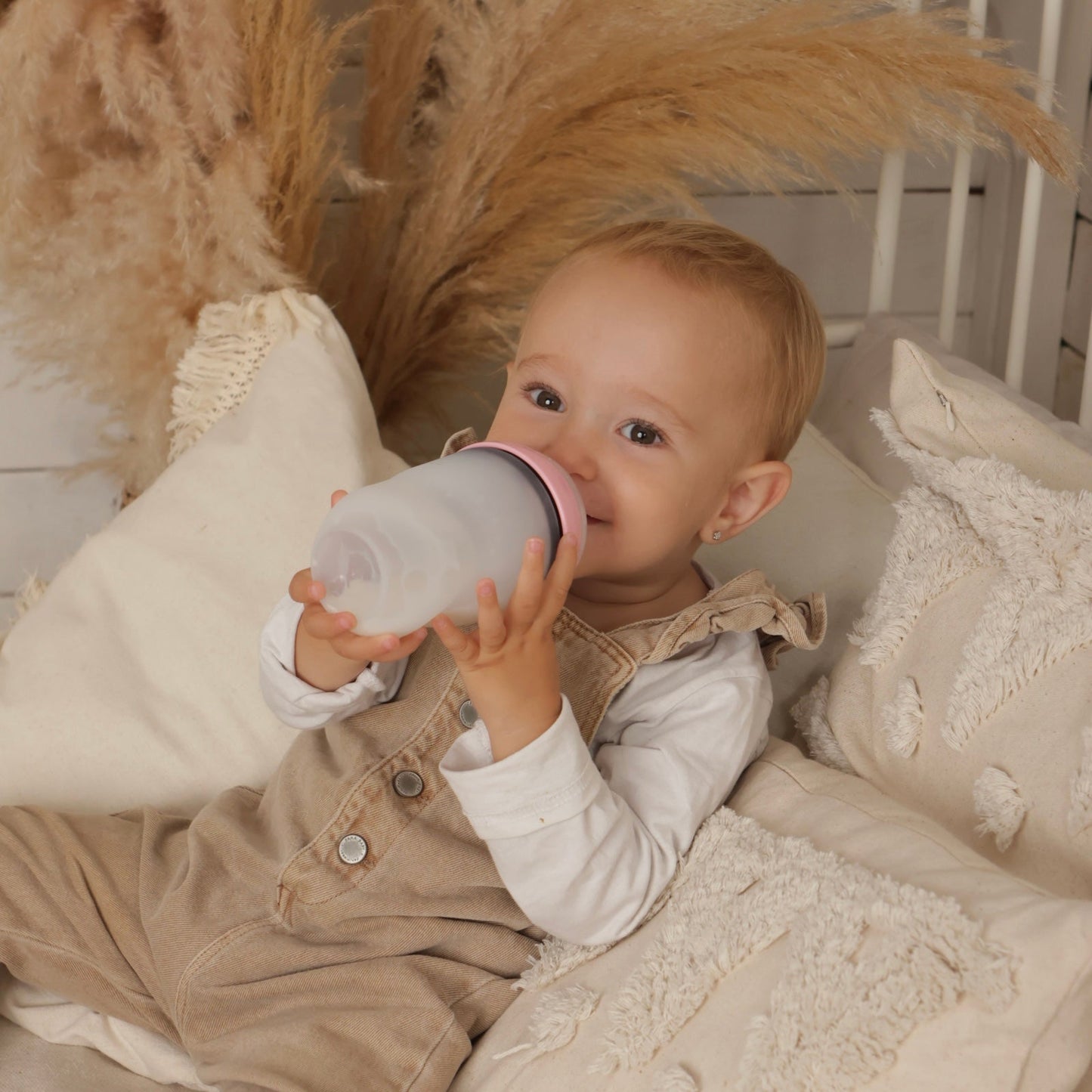 Pack Biberon flujo lento + Chupete Clásico Rosa Chicle Nenina & Co