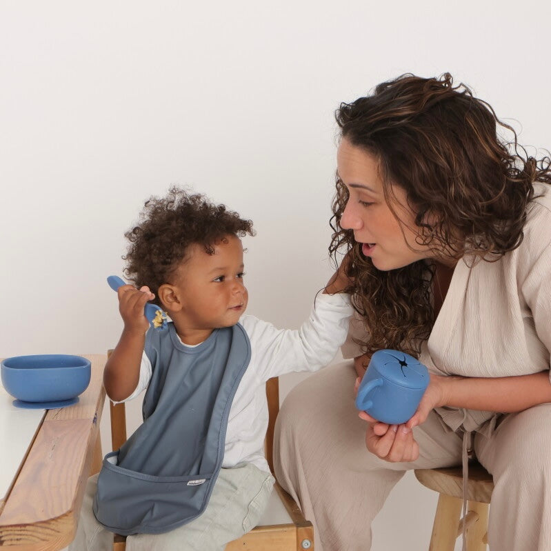 Vajilla BLW Blue 9 Piezas de Silicona orgánica con ventosas Nenina & Co