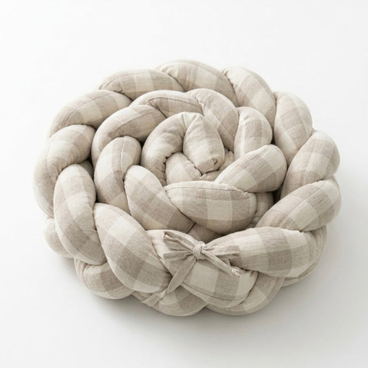 Trenza Protectora de Cuna y Cama Artesanal - Cuadros Natural