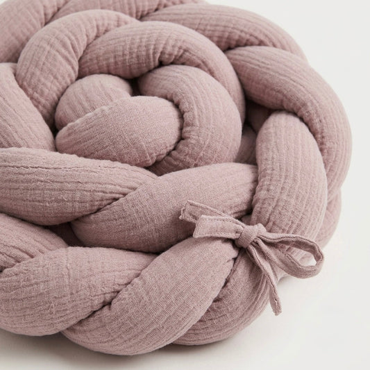 TRENZA PROTECTORA CAPAZO de COCHECITO | Muselina Rosa