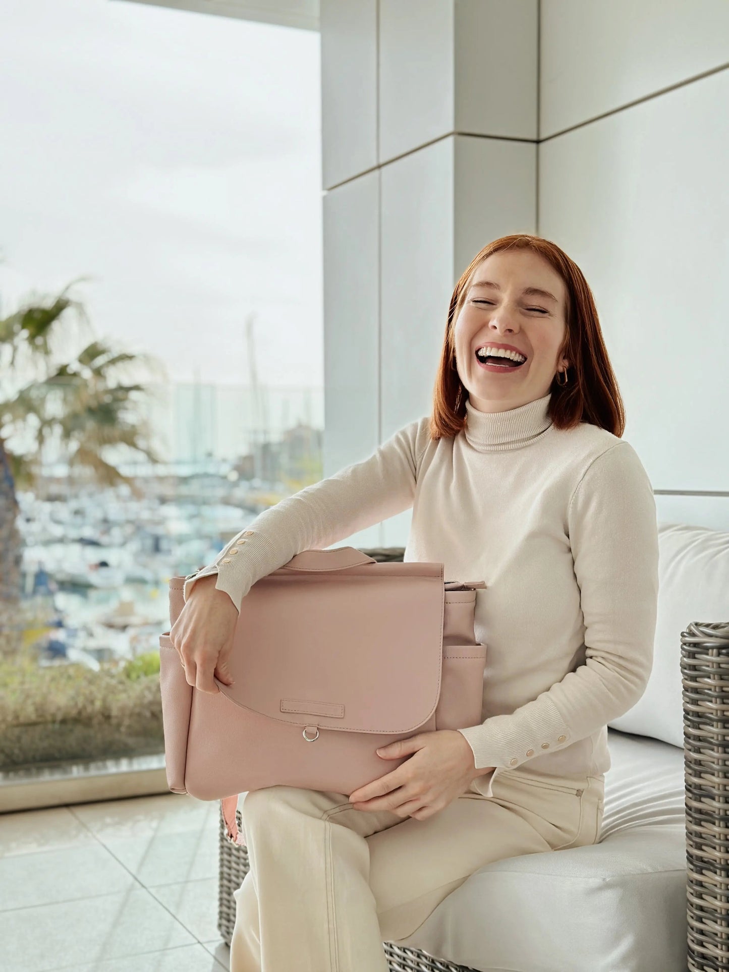 Bolso Maternal Rosa Pálido +Guardachupete Diamond + Cambiador de Regalo Nenina & Co