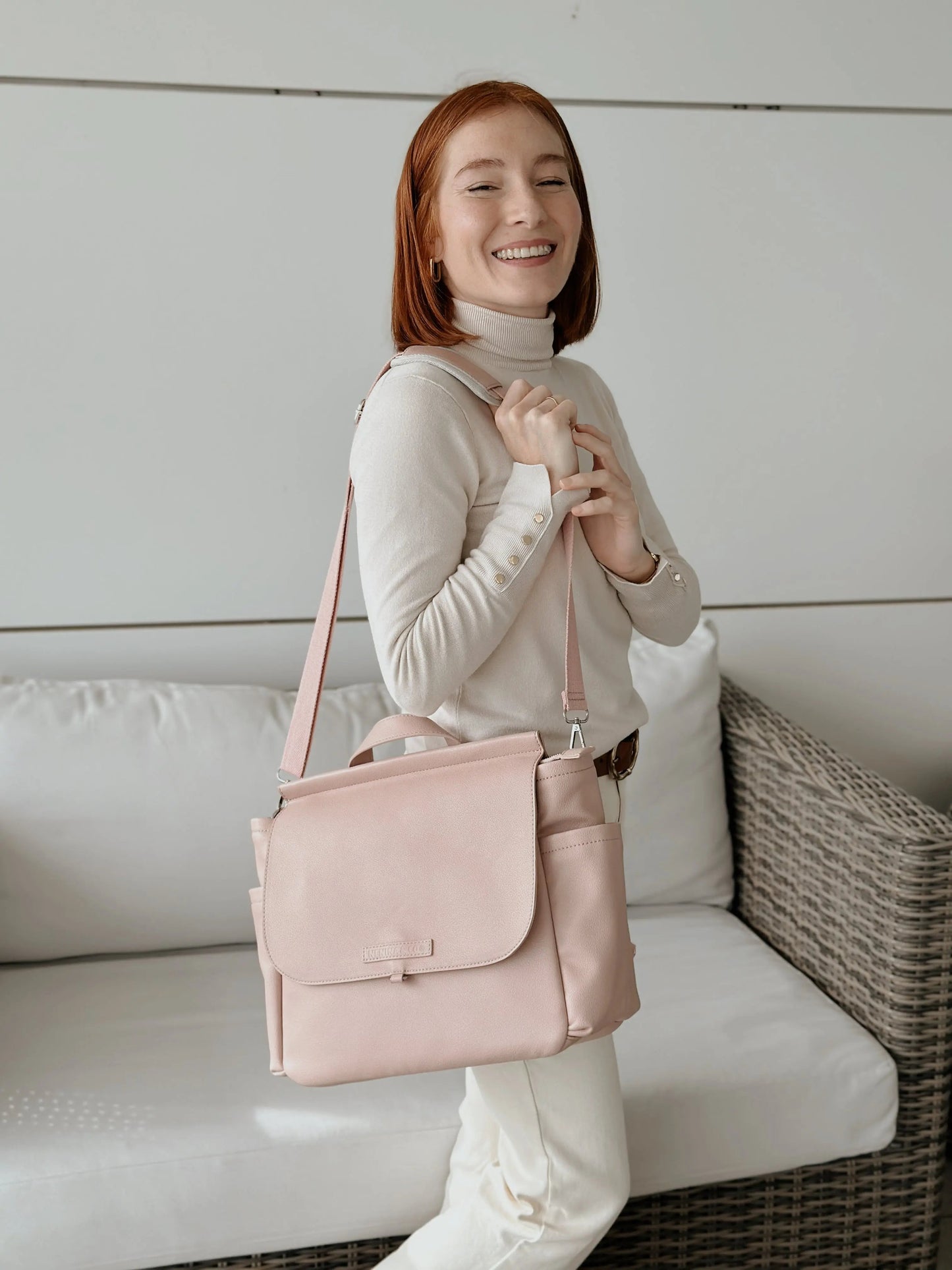 Bolso Maternal Rosa Pálido +Guardachupete Diamond + Cambiador de Regalo Nenina & Co