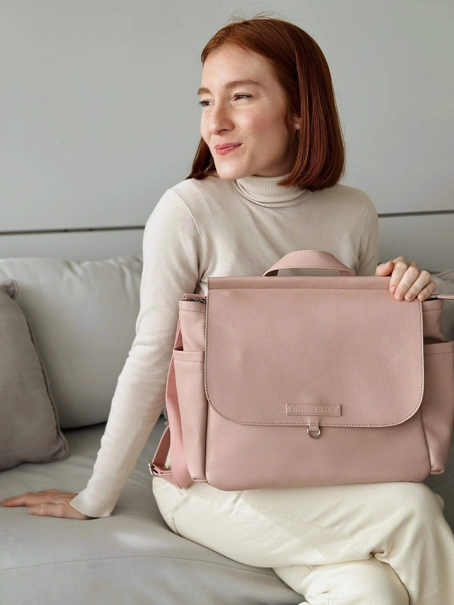 Bolso Maternal Rosa Pálido +Guardachupete Diamond + Cambiador de Regalo Nenina & Co