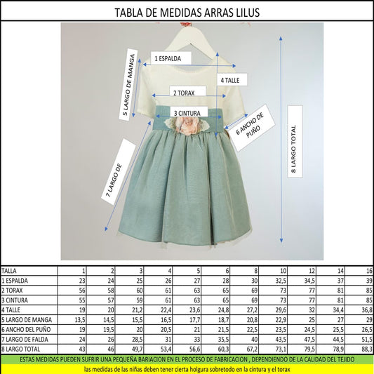 Robe de cérémonie écrue/bleue avec fleur amovible – Lilus 36162 