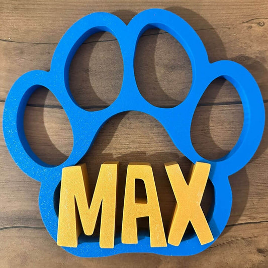 Huella de Perro Personalizada con Nombre en 3D