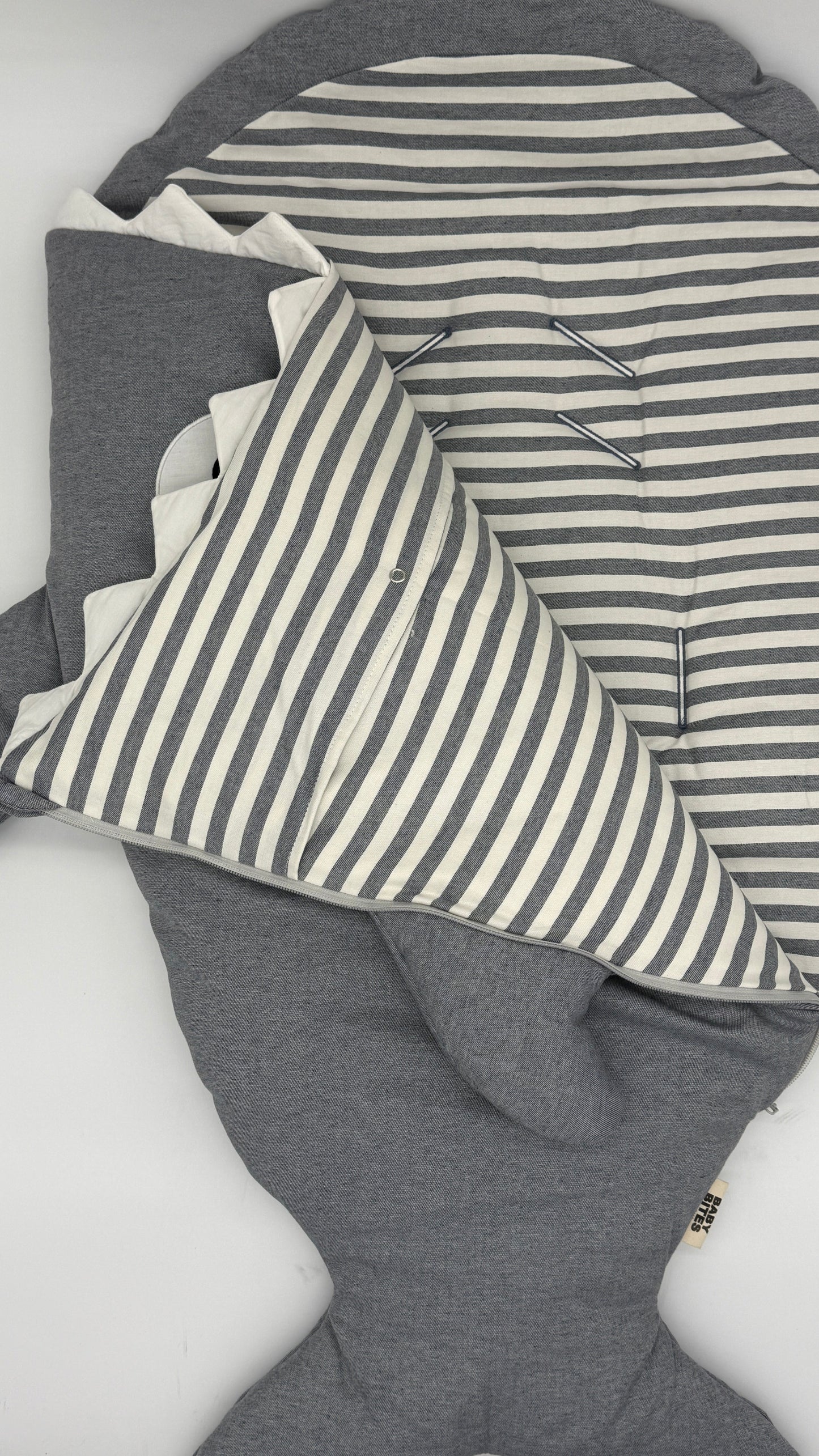 Saco Tiburón para bebé - Denim - Stripes