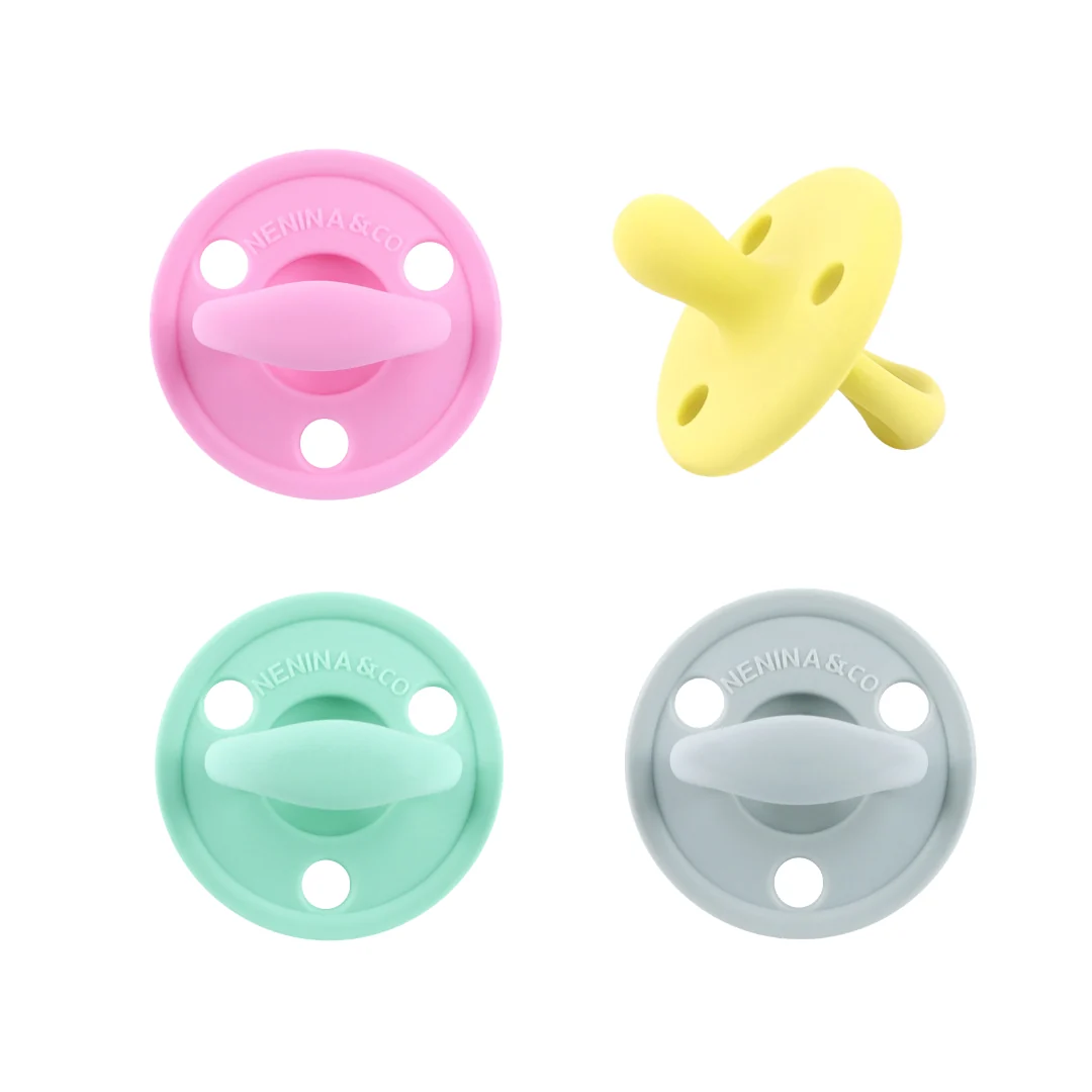 Kit 2 Chupetes Clásicos para Bebé Azul y Celeste | Silicona Orgánica Nenina & Co